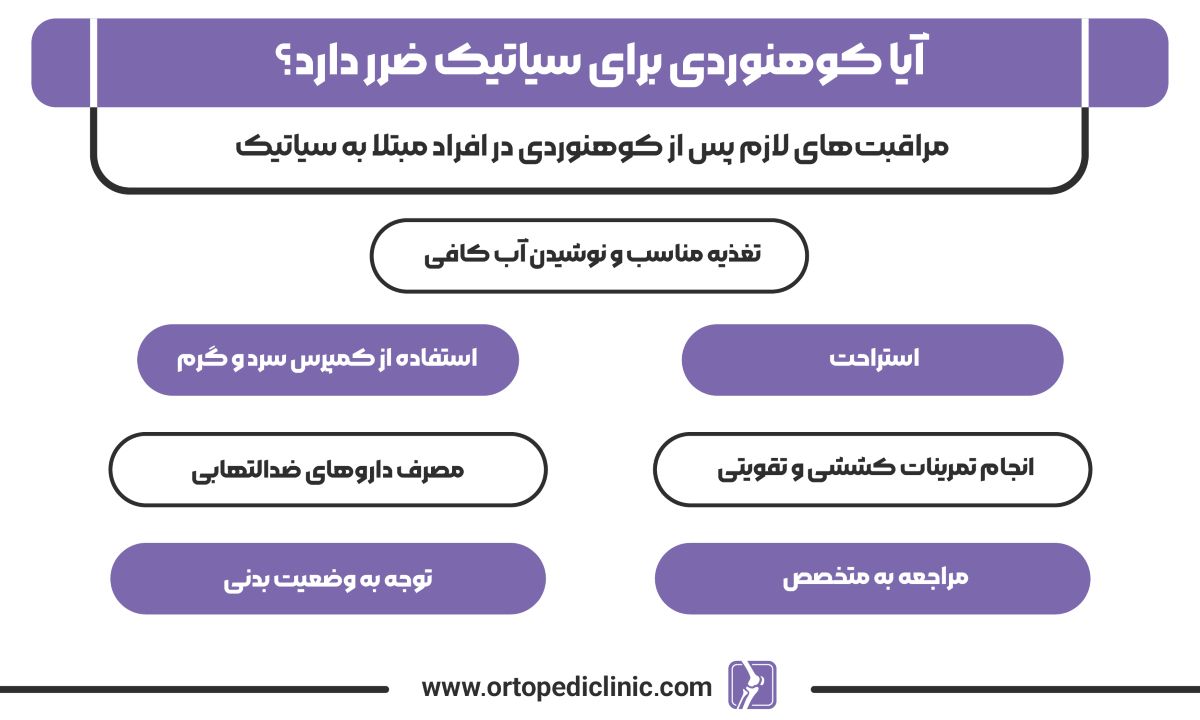 آیا کوهنوردی برای سیاتیک ضرر دارد